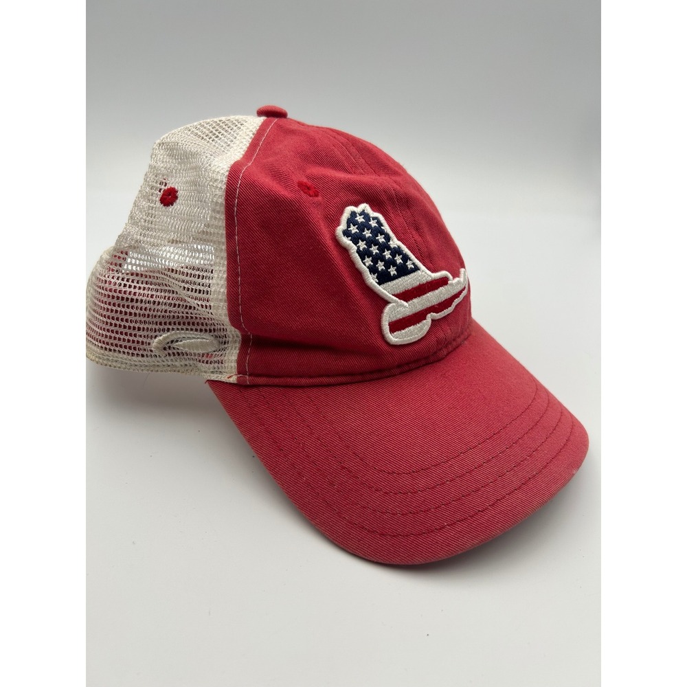Pukka Red Trucker Hat American Flag Cowboy Boot White Eagle Mesh Snapback Cap